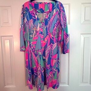 LNWOT Lilly Pulitzer Out to Sea Pink Blue sailboat dress